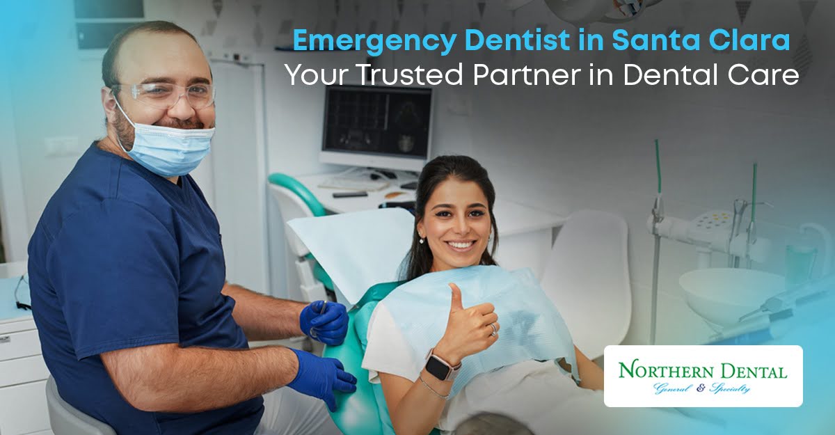 A caring emergency dentist treating a patient with a toothache at Northern Dental in Santa Clara.