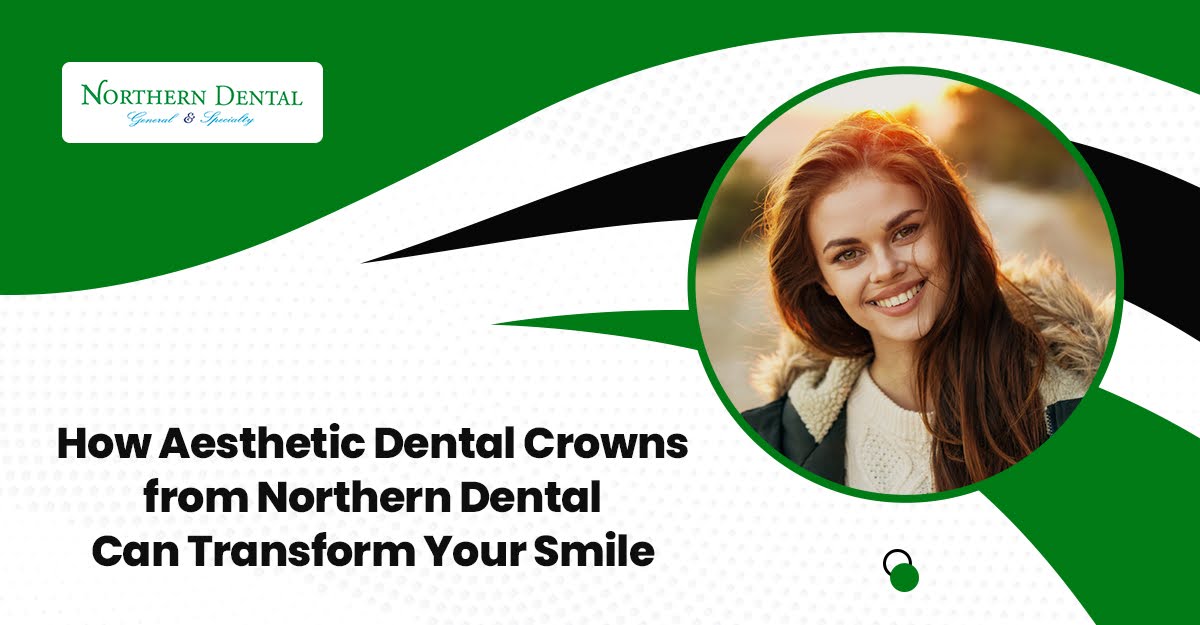 Smiling person with healthy, white teeth and aesthetic dental crowns